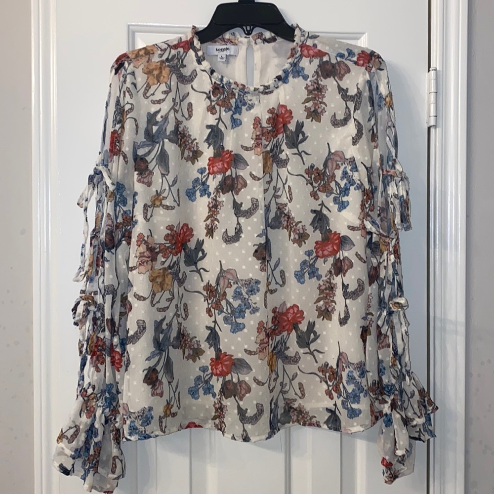 Kensie Jeans Floral Blouse Size Large